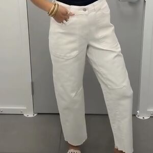 Cream Barrel Jeans